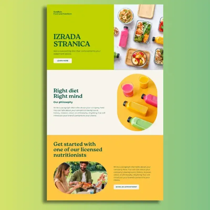 Nutricionizam web dizajn